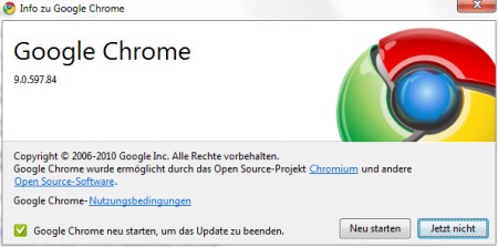 Nervige Google Chrome Fehlermeldung