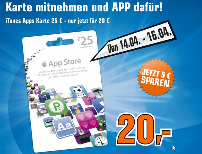 iTunes Karten im Angebot bei Saturn - Bildquelle Saturn