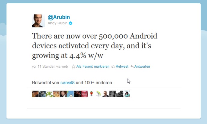Tweet von Andy Rubin