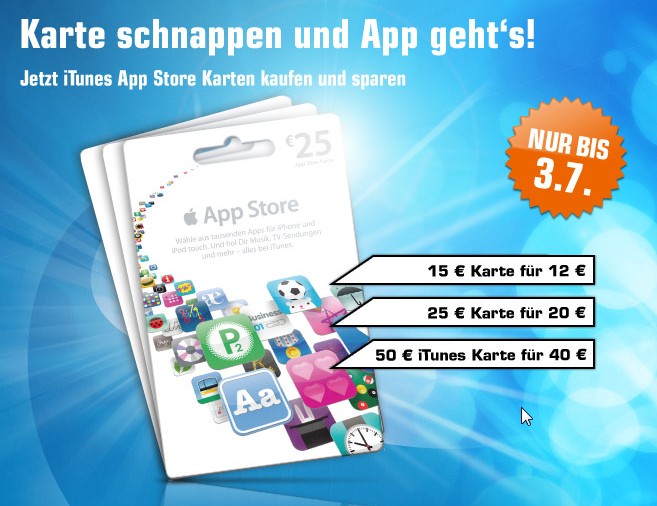 iTunes Karten im Angebot bei Saturn - Bildquelle Saturn