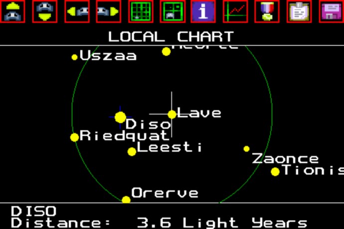 Screenshot vom Spielklassiker Elite auf dem iPhone