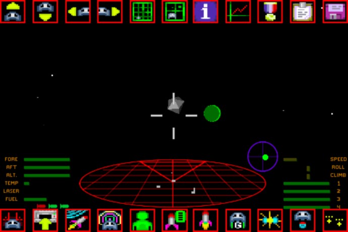 Screenshot vom Spielklassiker Elite auf dem iPhone